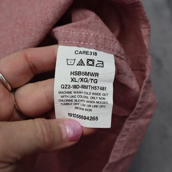 Wrangler Shirt Mens XL Extra Red Western Hike Outdoor Flex Workwear Button Up B1 - Picture 7 of 15